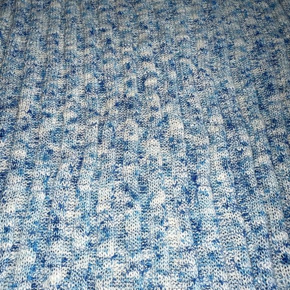 Zara Asymmetric Neckline Blue Knit Sweater Dress Women's Small S - Picture 5 of 8